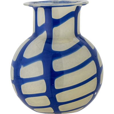Bloomingville Ваза Kiran 19 см бяло-синя (82061719)