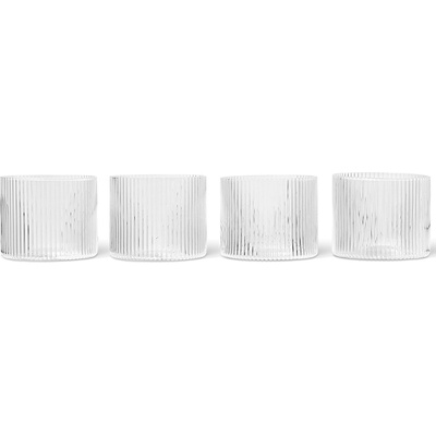 ferm LIVING Чаша за вода RIPPLE 200 ml, комплект от 4 бр. , прозрачен, твърди LIVING (FERM1104264664)