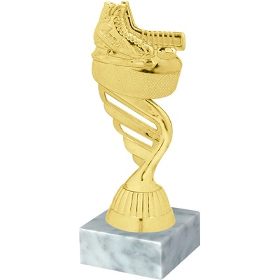 Soška LEDNÍ HOKEJ M/P423 zlatá bílý mramor 15 cm