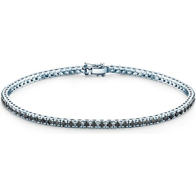 SAVICKI Tenisový náramok biele zlato s čiernymi diamantmi 0.45 ct 1,9 mm 17 cm - SAV-B-TENIS-17CM-19SZ-10K-585-CZD-B