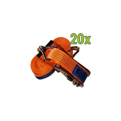 20 x Upínací souprava - pás a ráčna, délka 8m, pevnost 5000kg, šíře 50mm