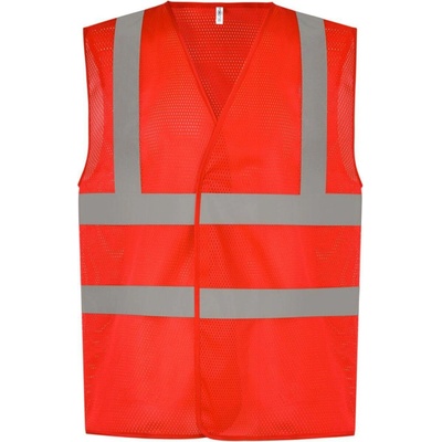 Yoko Hi-Vis síťovaná bezpečnostní vesta HVW120 červená