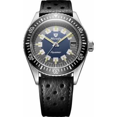 Nivada Grenchen Aquamar Vintage - Black Racing strap