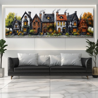 Obraz na plátně - Malé náměstí v El Tobar FeelHappy.cz Velikost obrazu (šířka x výška): 60 x 20 cm