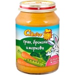 Слънчо Зеленчуково пюре Слънчо - Грах, броколи и моркови, 190 g (2484) - baby