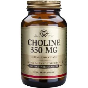 Solgar Хранителна добавка Холин, Solgar Choline 350mg Special Food Supplement 100 veg. caps