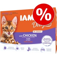 Iams Delights Kitten kuřecí v omáčce 12 x 85 g