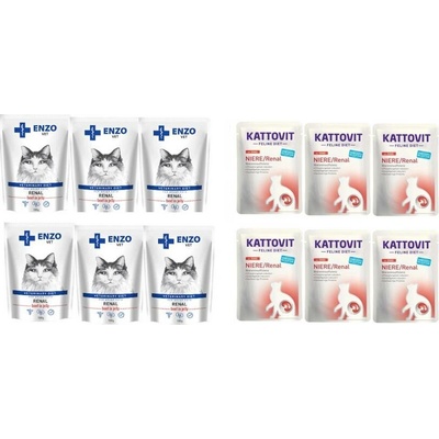 Kattovit Niere/Renal hovězí 6x85 g sáček + ENZO VET Renal 6x100 g