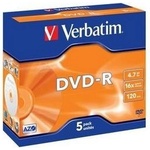 Verbatim DVD-R (5-пакет) Jewel/16x/4.7GB (43519)