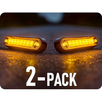 KAMAR LED boční obrysové světlo ORANŽOVÉ, 0,8W, 8xLED, 12/24V, IP67/2-PACK! [L1313] – Zboží Mobilmania