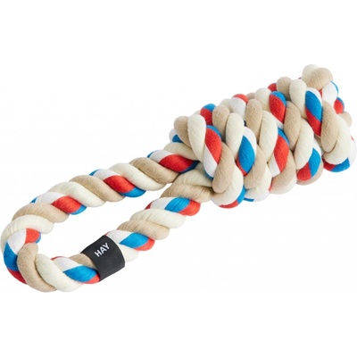 HAY Provazová psí hračka Rope Toy Red Turquoise Off white