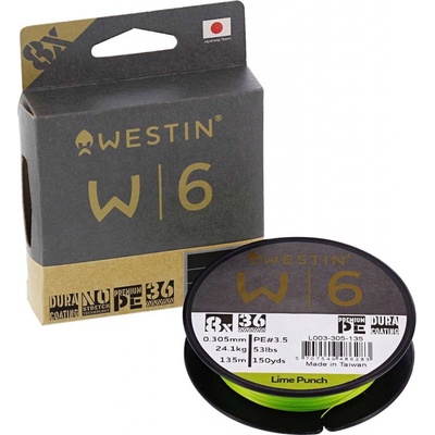 Westin šňůra W6 8 Braid Lime Punch 135m 0,08mm 3,7kg