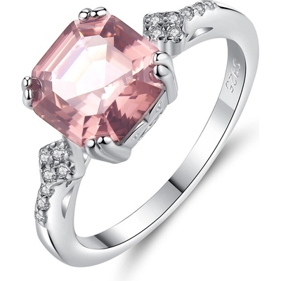Meucci Stříbrný prsten s velkým růžovým zirkonem SYR066