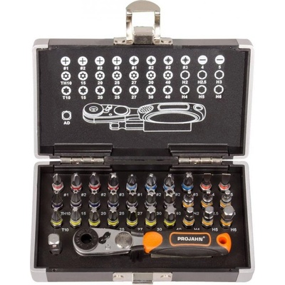 Color Bit Box 1/4"/33 dílů s ráčnou PROJAHN 4095