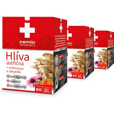 Cemio Hliva ustricová + echinacea a rakytník 3× 90 tabliet