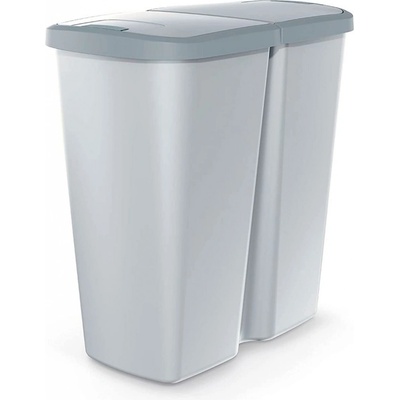 Prosperplast COMPACTA Q DUO popolavý so svetlo šedým vekom 50 l