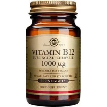 Solgar Хранителна добавка Витамин В12 разтворими под езика , Solgar Vitamin B12 1000ug 100 Nuggets