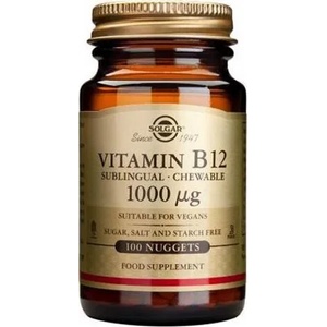 Solgar Хранителна добавка Витамин В12 разтворими под езика , Solgar Vitamin B12 1000ug 100 Nuggets