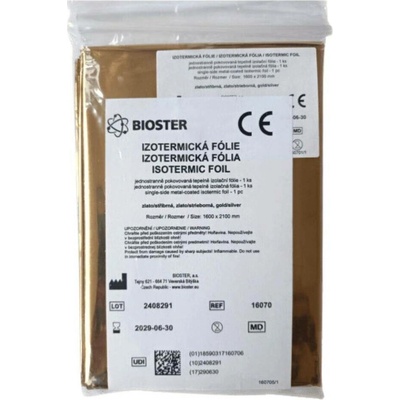 BIOSTER Izotermická fólie 1600 x 2100 mm zlato-stříbro