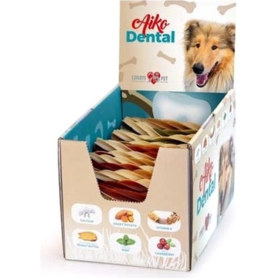 Cobbys Pet Aiko dental dual colour twisted stix 12,5 cm 12 g