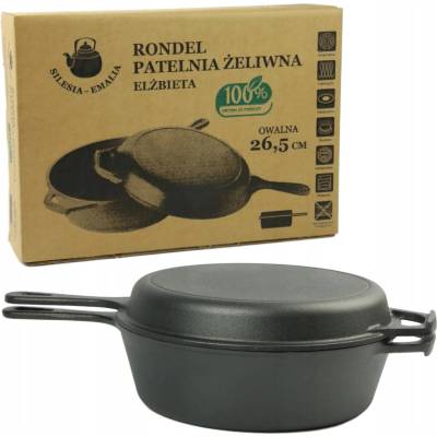 Grilovací pánev Silesia Emalia ELŻBIETA 26,5 cm litinová