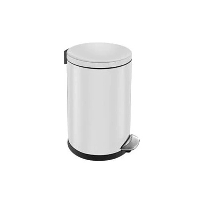 MERIDA KIB418 Kôš kovový nášľapný TOP SILENT LUNA, biely, 5 l