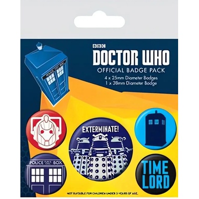 Pyramid International sada placek Doctor Who Exterminate 5 ks