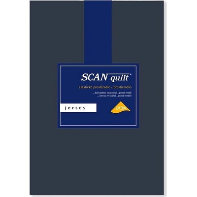 SCANquilt prostěradlo jersey elastic lycra tmavě šedé 180x200