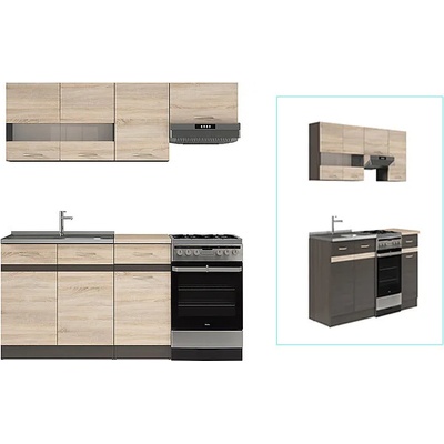 Black Red White Кухня Junona Line - 170 см (K22-JUNONA_MODUL/170-WE/DSO/DSO)