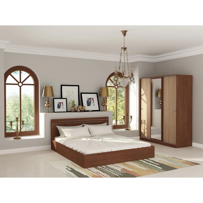 DST Спален комплект за матрак 164/190 Velina-dst, венге и дъб амбер