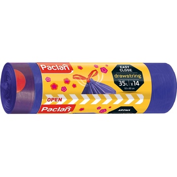 Paclan Ароматизирани торби за отпадъци с връзки Paclan - Drawstring, 35 l, 14 броя, сини (HGFP248)