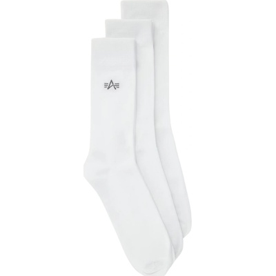 Alpha Industries Basic Socks 3 Pack ponožky 3 páry v balení white biela