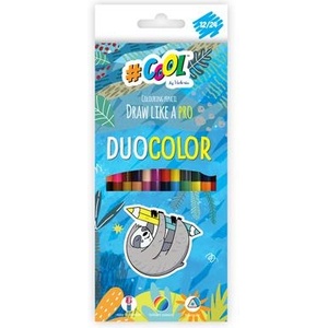 Victoria Комплект цветни моливи, триъгълни, с двоен край, COOL BY VICTORIA "Duocolor", 24 различни цвята