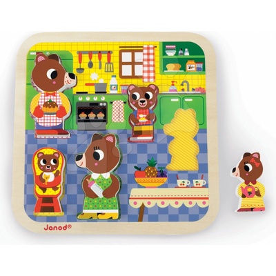 Janod puzzle Medvědi v kuchyni 5 dílů