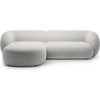 Micadoni Светлосив кадифен ъглов диван (ляв ъгъл) Kate - Micadoni (MIC_LC_44_F1_KATE6)