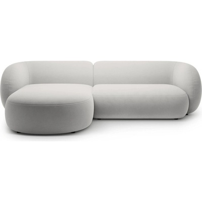 Micadoni Светлосив кадифен ъглов диван (ляв ъгъл) Kate - Micadoni (MIC_LC_44_F1_KATE6)