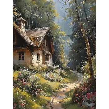 Norimpex - Puzzle Diamant painting: Cottage in the forest 30x40cm - 1 - 39 piese