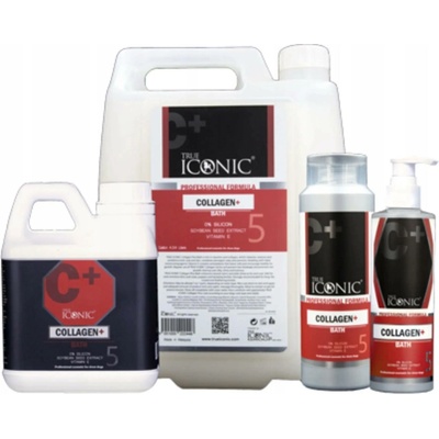 True Iconic Collagen Plus Bath profesionální pro všechny typy srsti s kolagenem a vitamínem e koncentrát 1: 7 400 ml
