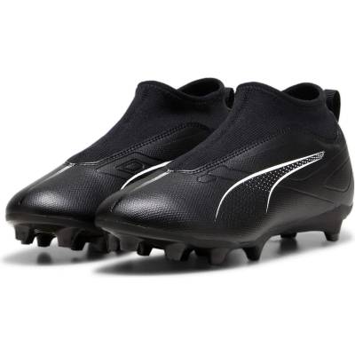 PUMA Юношески футболни бутонки Puma Kids' Ultra Match+ Laceless Junior Firm Ground Football Boot - Black/White