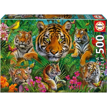 Image 1 of Educa Пъзел Educa от 500 части - Тигри в джунглата (EDU19902)