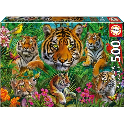 Educa Пъзел Educa от 500 части - Тигри в джунглата (EDU19902)