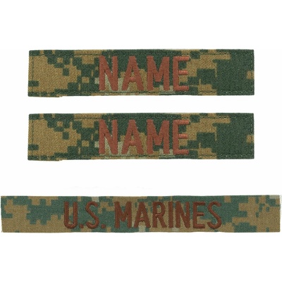 MILITARY RANGE Nášivky U.S MARINES sada 3ks MARPAT WOODLAND