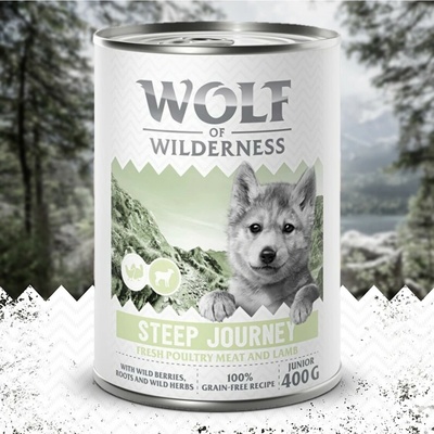 Wolf of Wilderness Junior Expedition miešané balenie 6 x 400 g