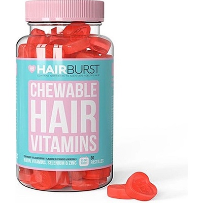 Hairburst žvýkací vlasové vitamíny ve tvaru srdíčka 60 kusů