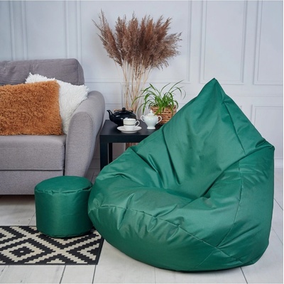 Supplies sedací vak outdoor relax nesnímateľný poťah polyester v tmavo zelenéj farbe