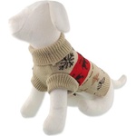 Dog fantasy Пуловер Dog Fantasy Winter Tale Коледен плетен със северни елени, S 30cm (454-857637)