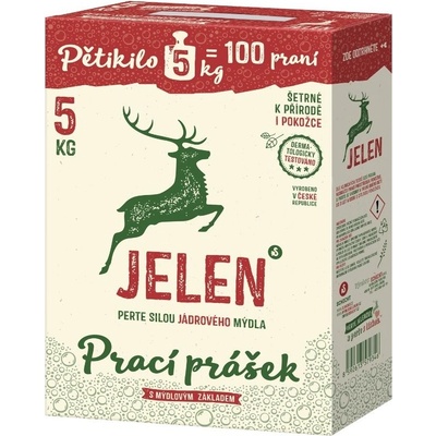 Jeleň Mydlový prací prášok krabice 100 PD 5 kg