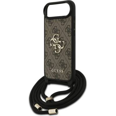 CG Mobile iPhone Air GUESS 4G BIG LOGO CORD STAP CROSSBODY пластмасов протектор за телефон, удароустойчив, кожен ефект на гърба + каишка за рамо, БАРНА GUHCP17MP4GMGCRW (GUHCP17MP4GMGCRW)