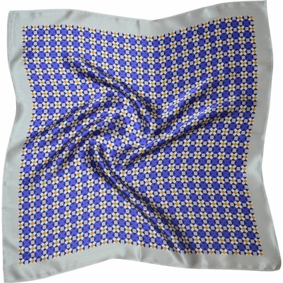 hedvábný šátek Fialová geometrie 53x53cm v dárkovém balení