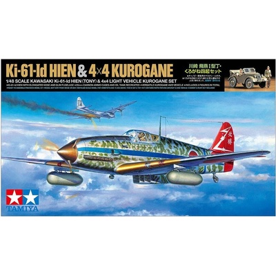 Tamiya Kawasaki Ki 61 Id Hien Tony & 4x4 Light Vehicle Kurogane Set 1:48